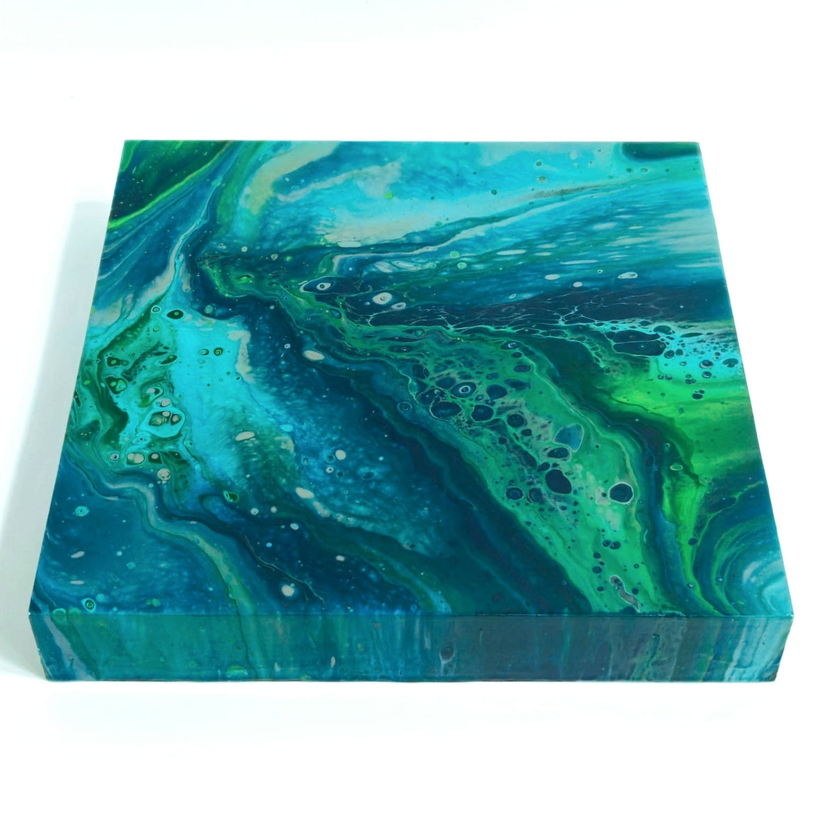 Original Hand-Poured Acrylic Abstract Painting on Canvas