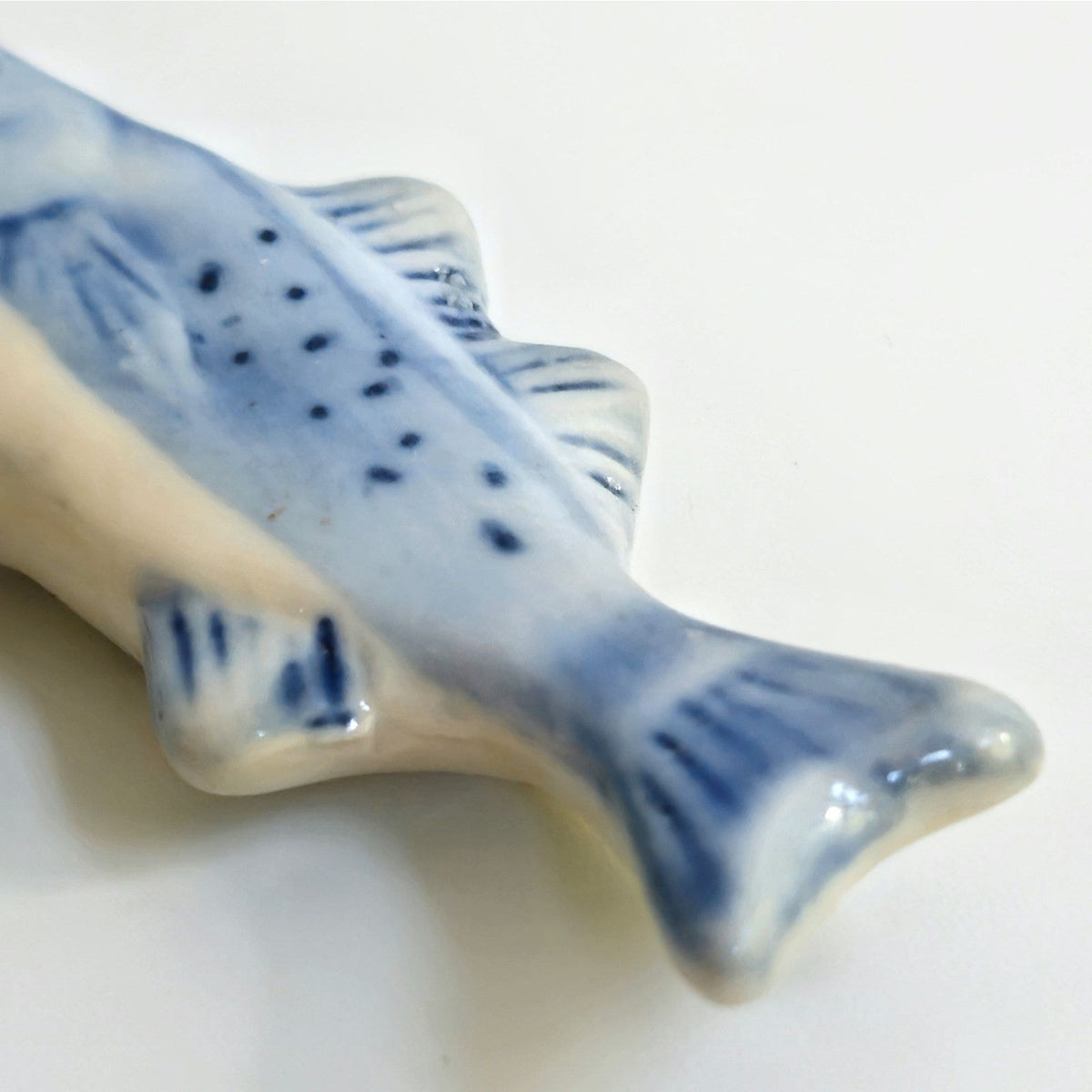 1970s Blue & White Fish Chopstick Rests (Set of 4)