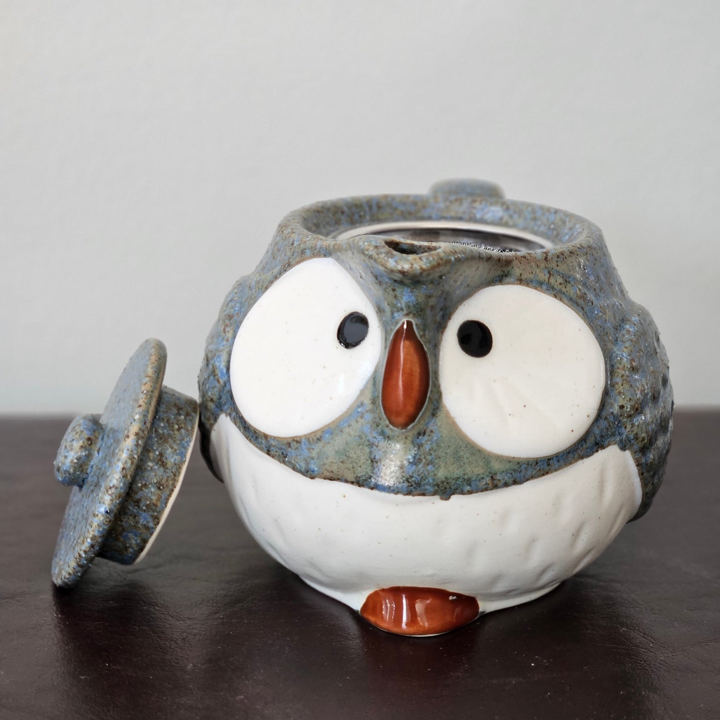 Vintage Owl Steeping Teapot Set with 2 Cups | 1970s Otagiri Japanese Stoneware