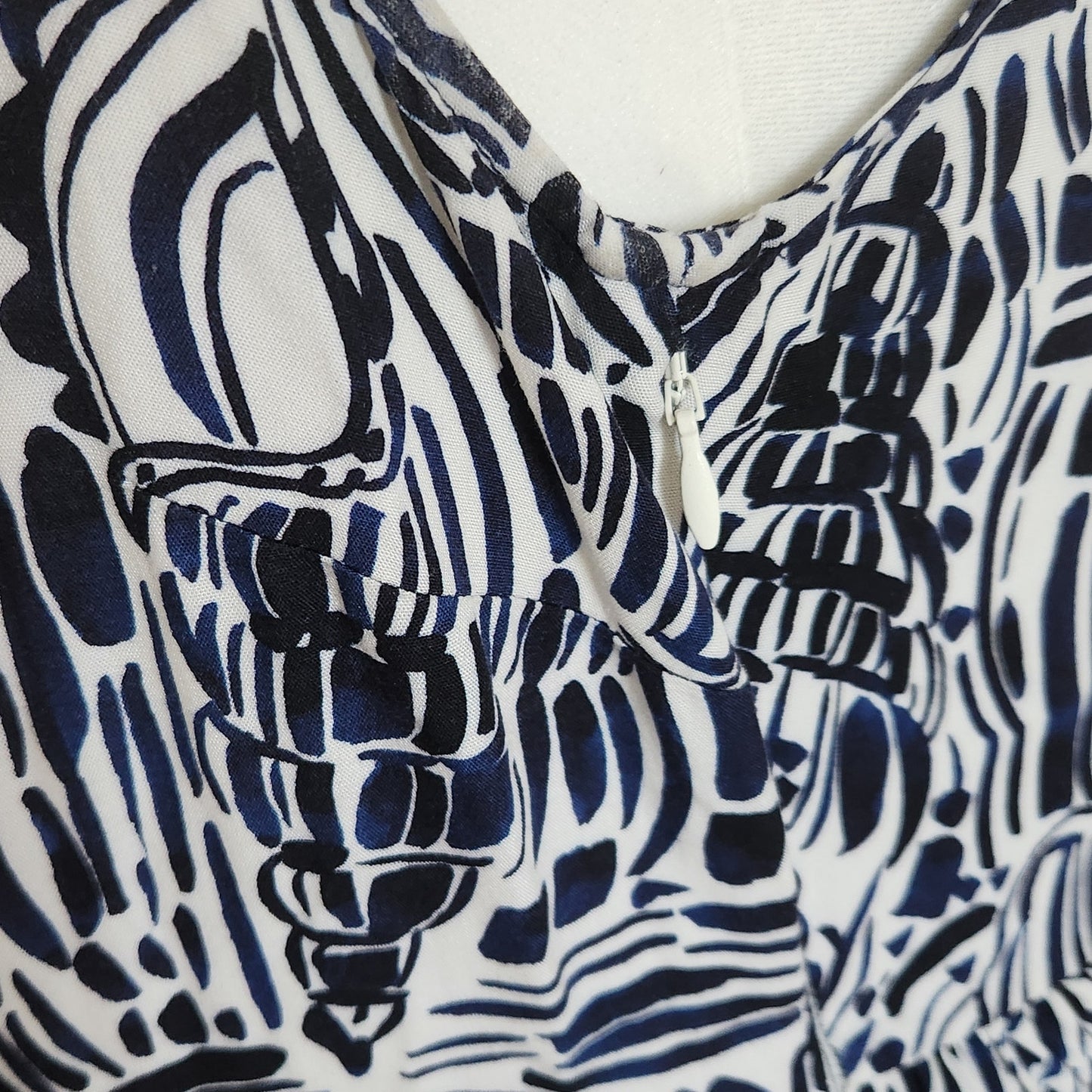 Tyler Böe Blue & White Seashell Print Rachel Maxi Dress Women's Small