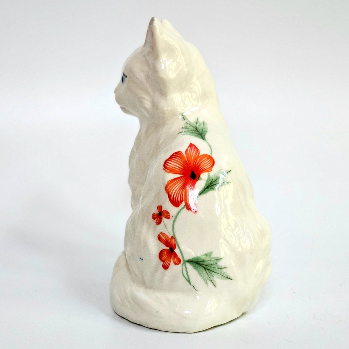 1970s White Longhair Cat Figurine