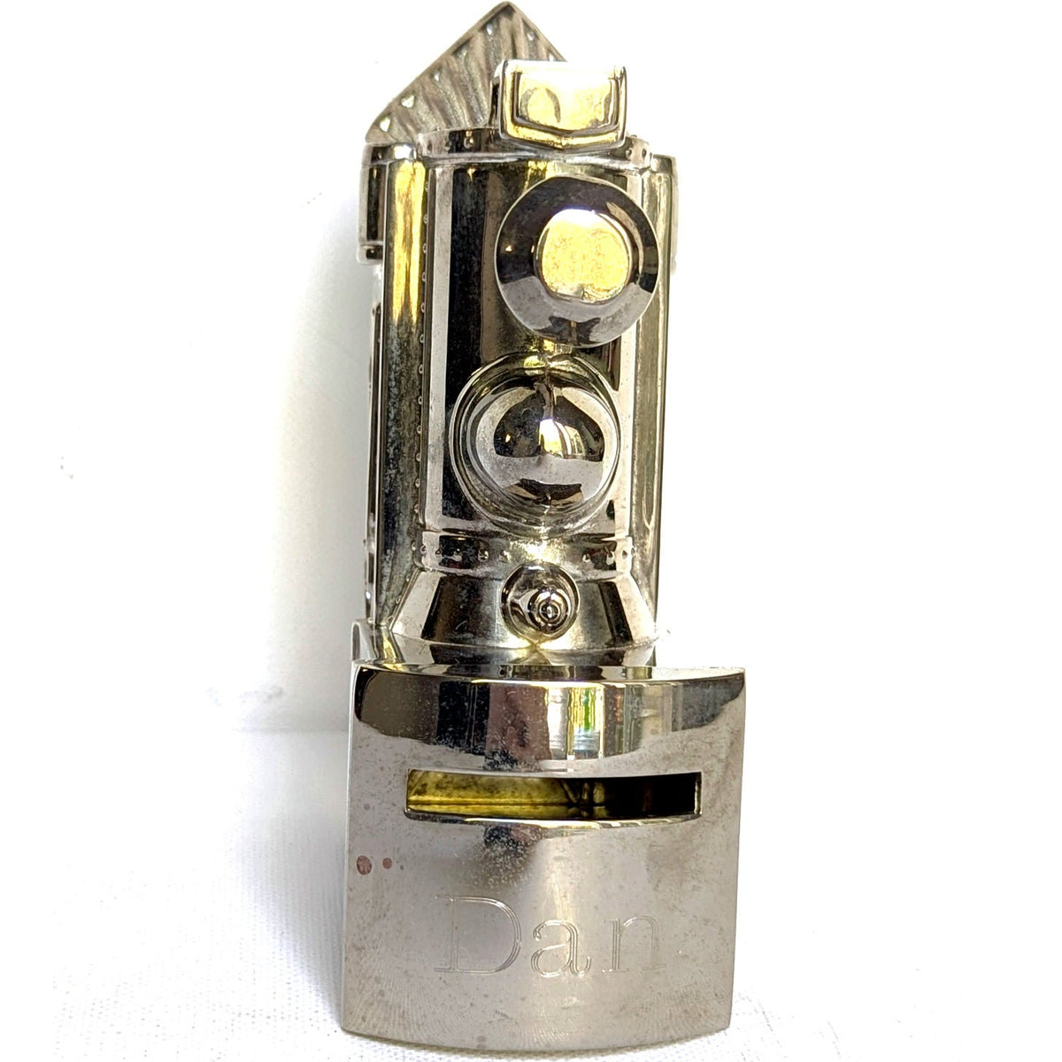 1990s Things Remembered Silverplate Train Coin Bank