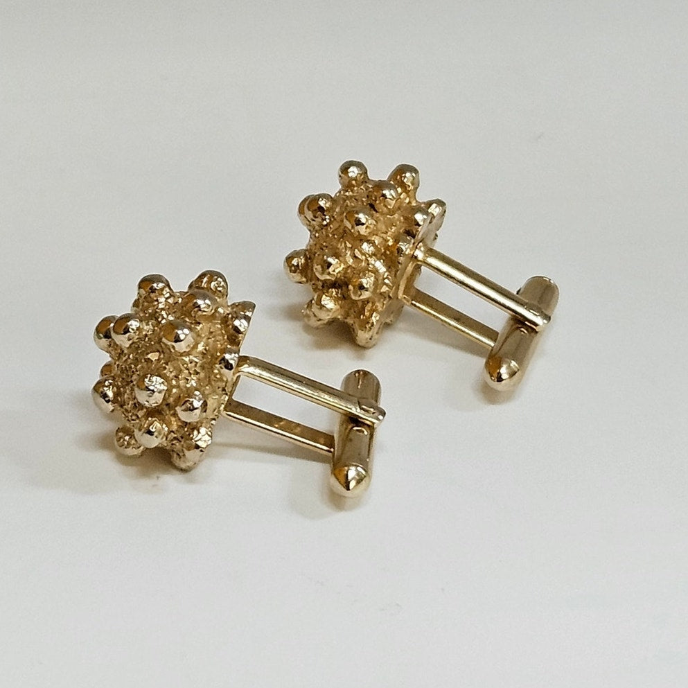 MCM Gold Tone Nugget Cufflinks