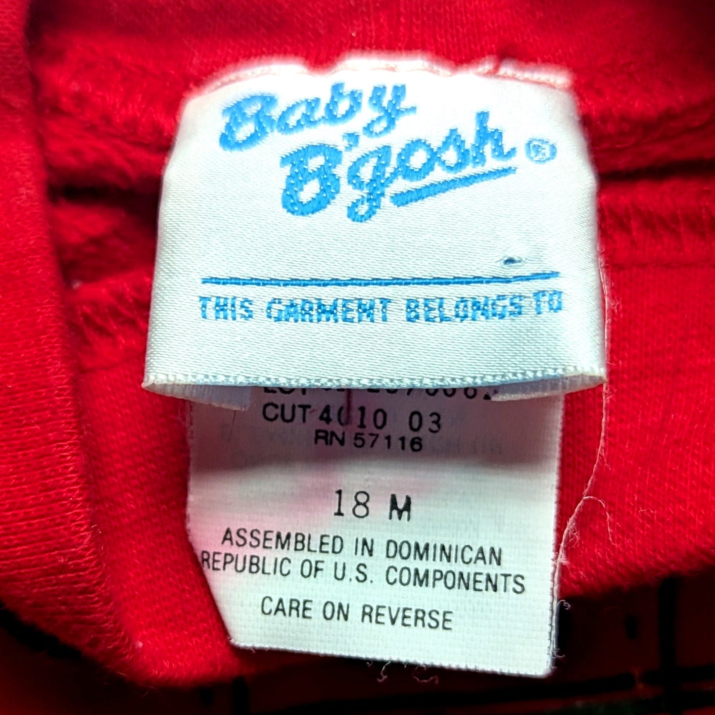 Vintage 1990s Baby OshKosh B’Gosh Scotties & Bows Red Sweatshirt | Toddler 18M