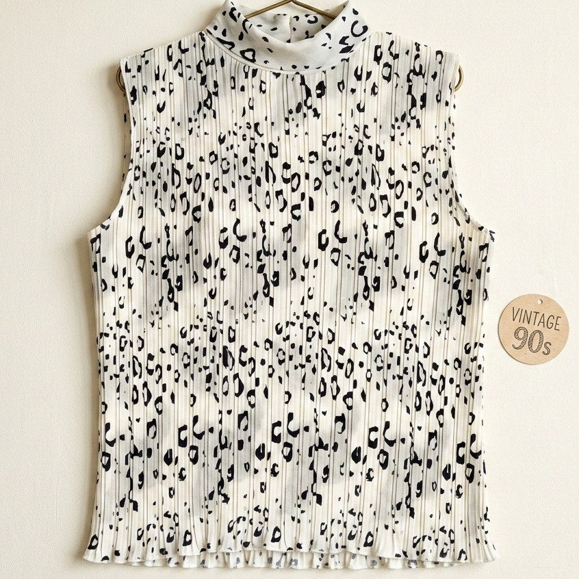 Vintage 80s/90s Fairfax County Leopard Print Sleeveless Blouse | Women's Small