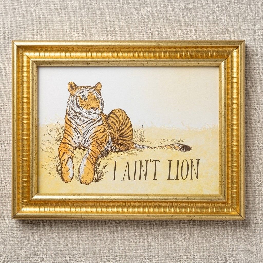 I Ain’t Lion Tiger Framed Print