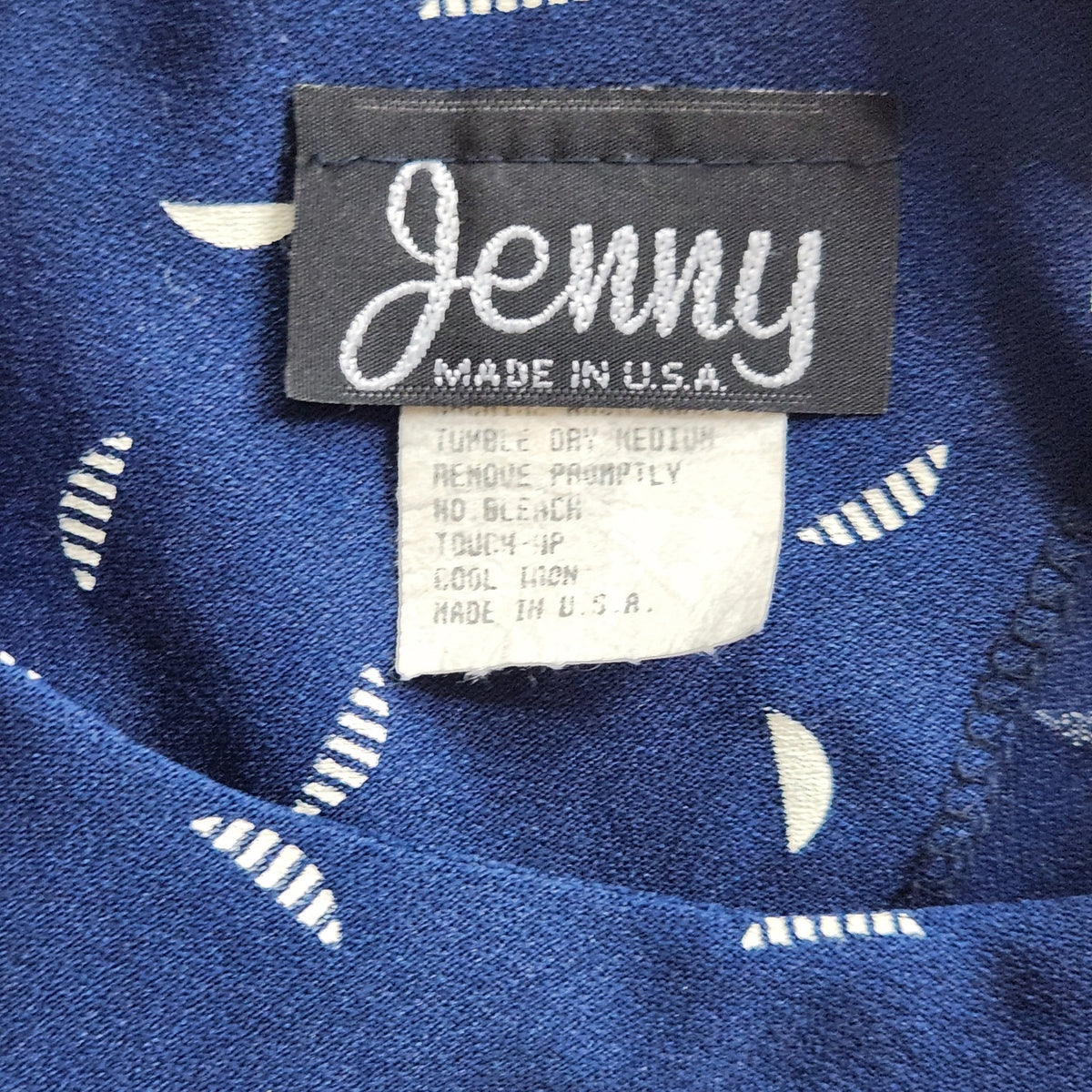 Vintage 1980s Jenny Navy Drop Waist Dress with Detachable Flounce | Women's 8