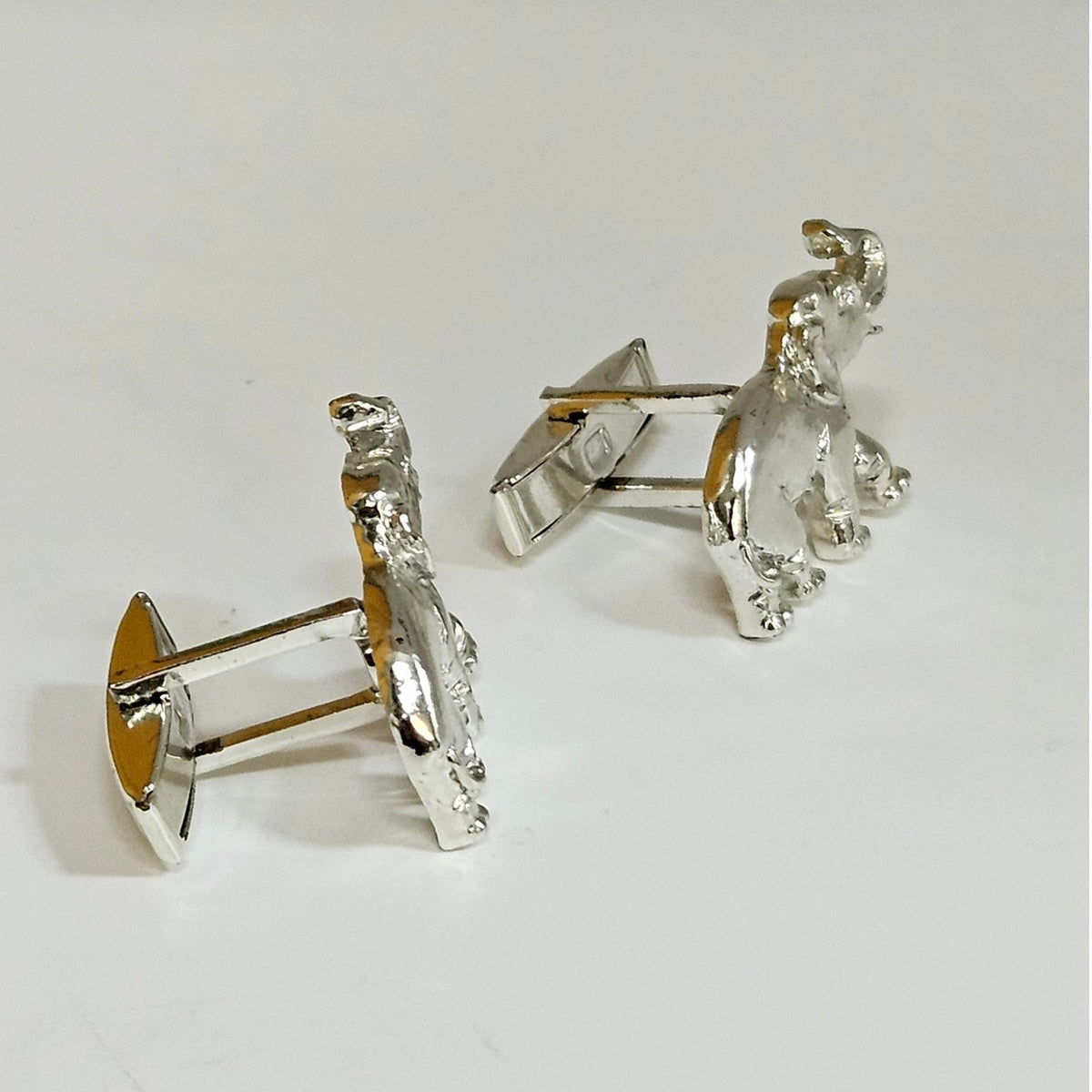 MCM Silver Tone Elephant Cufflinks