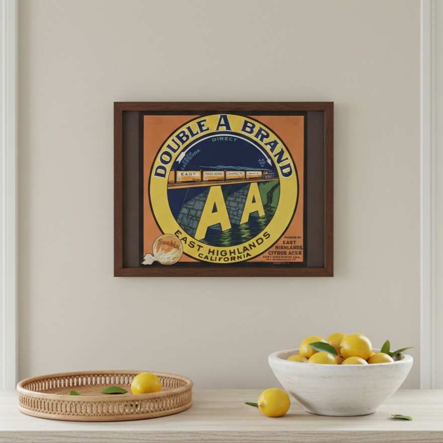Print of 1930s California Double A Brand Citrus Crate