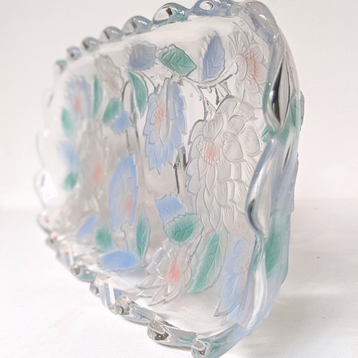 1990s Frosted Pastel Lotus Flower Tray