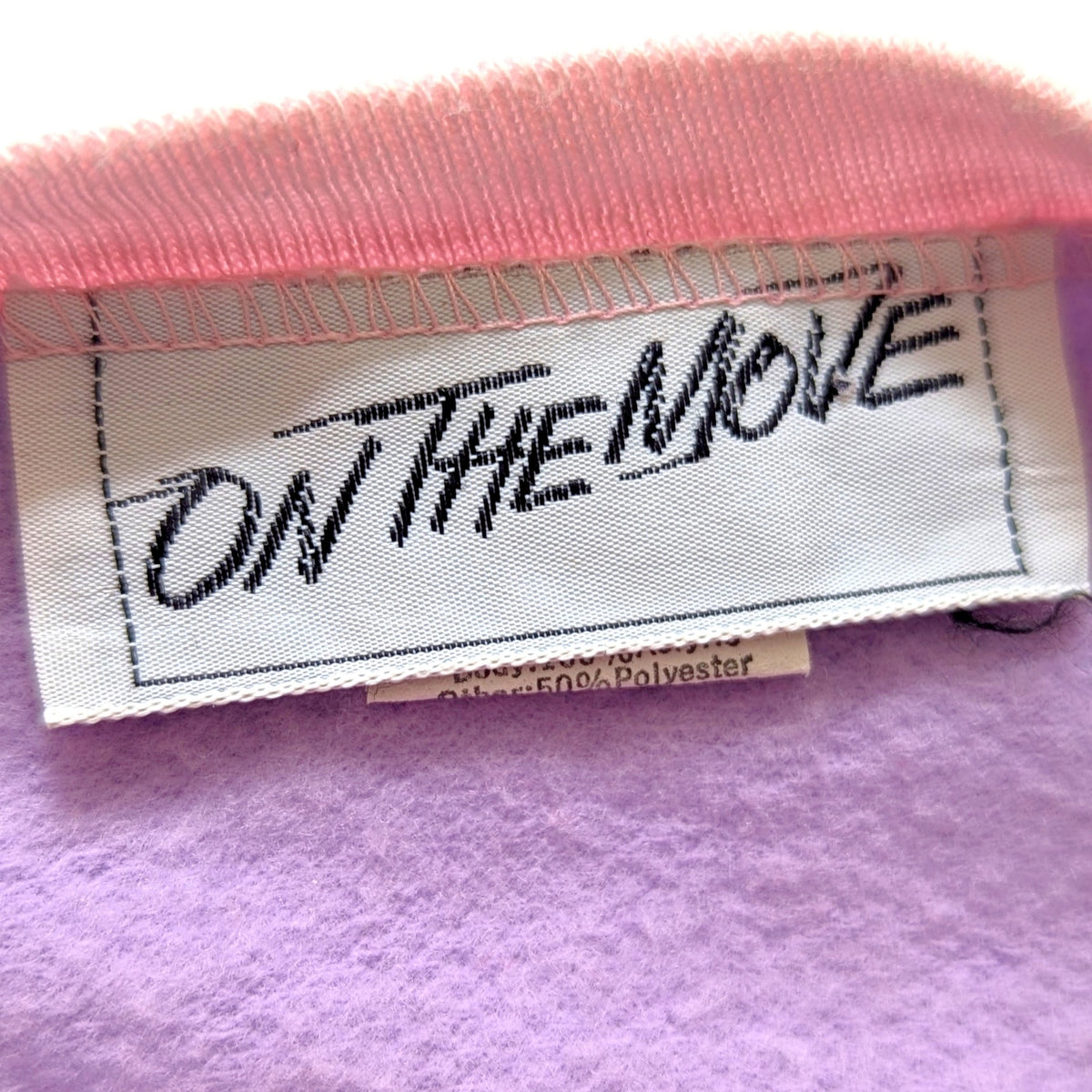 Vintage 1980s On the Move Pink & Purple Zip Sleeves Sweatshirt | Girls L / 14