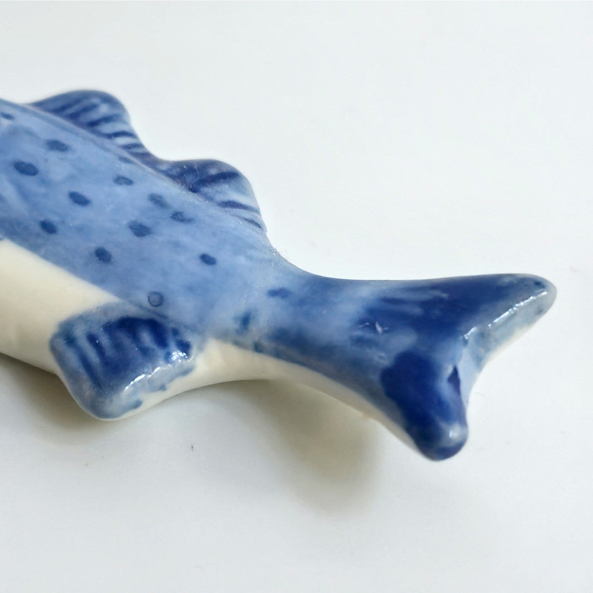 1970s Blue & White Fish Chopstick Rests (Set of 4)