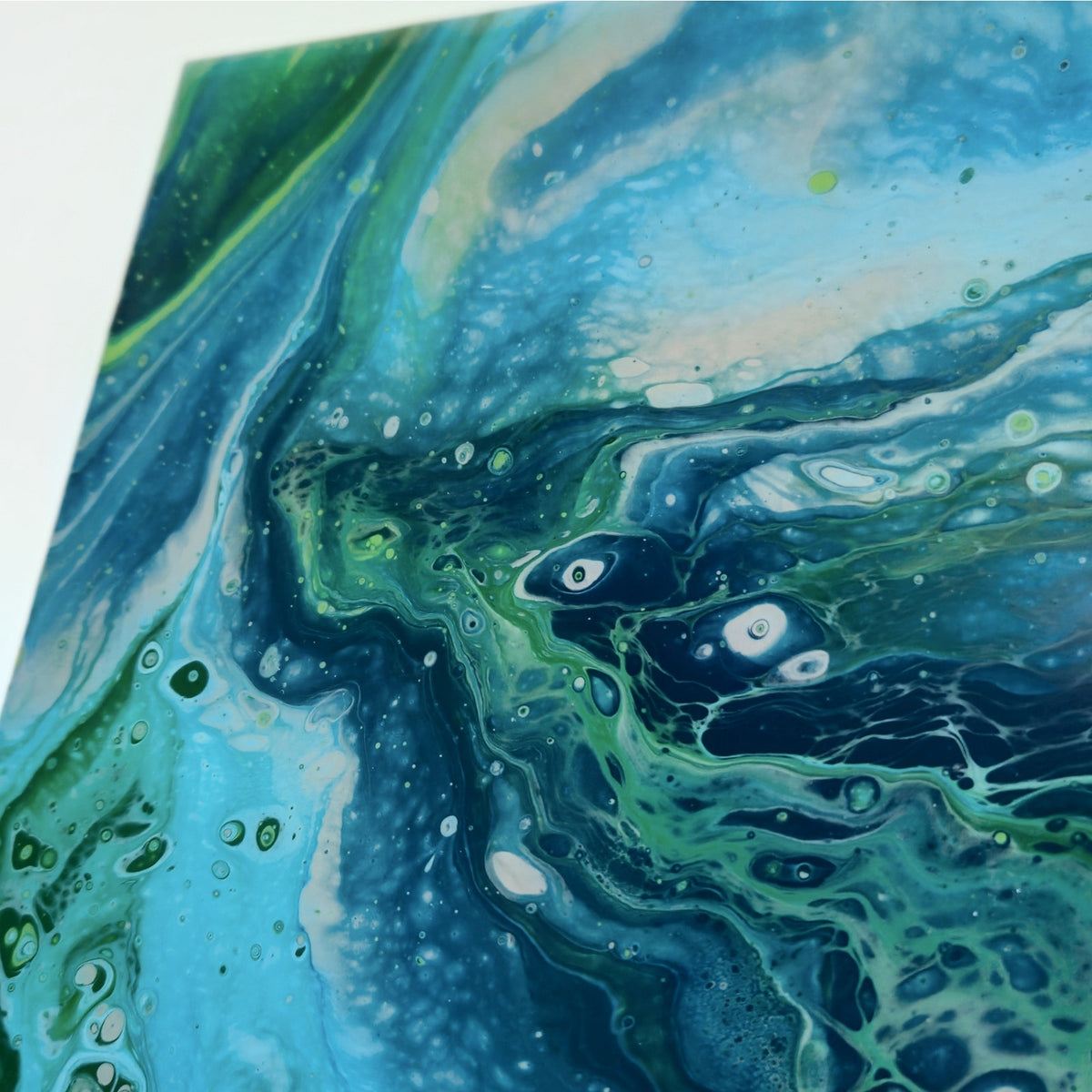 Original Hand-Poured Acrylic Abstract Painting on Canvas