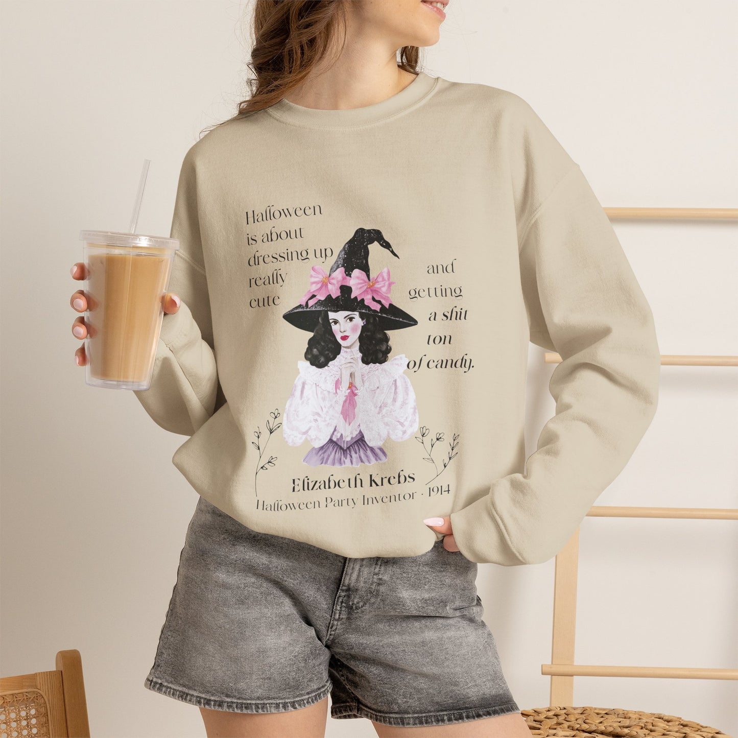 Elizabeth Krebs Halloween Witch Graphic Crewneck