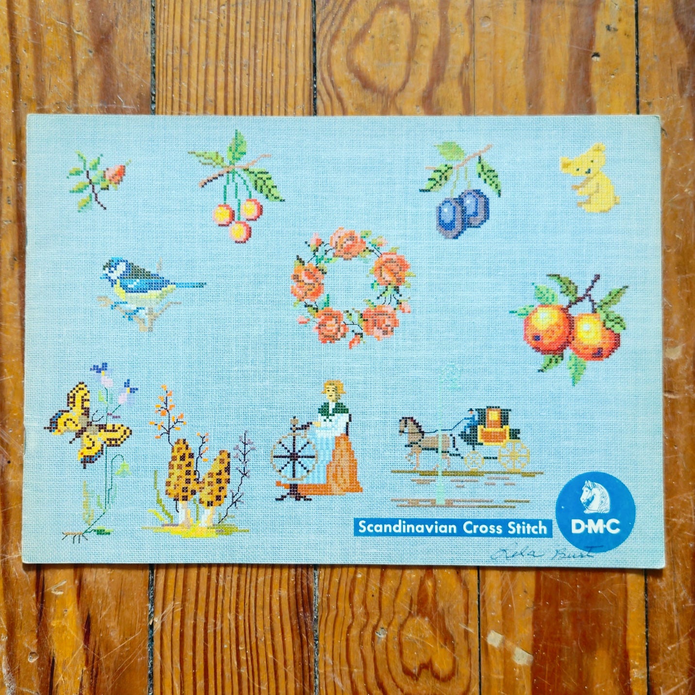 Vintage Scandinavian Cross Stitch Pattern Book | DMC Nordic Needlepoint