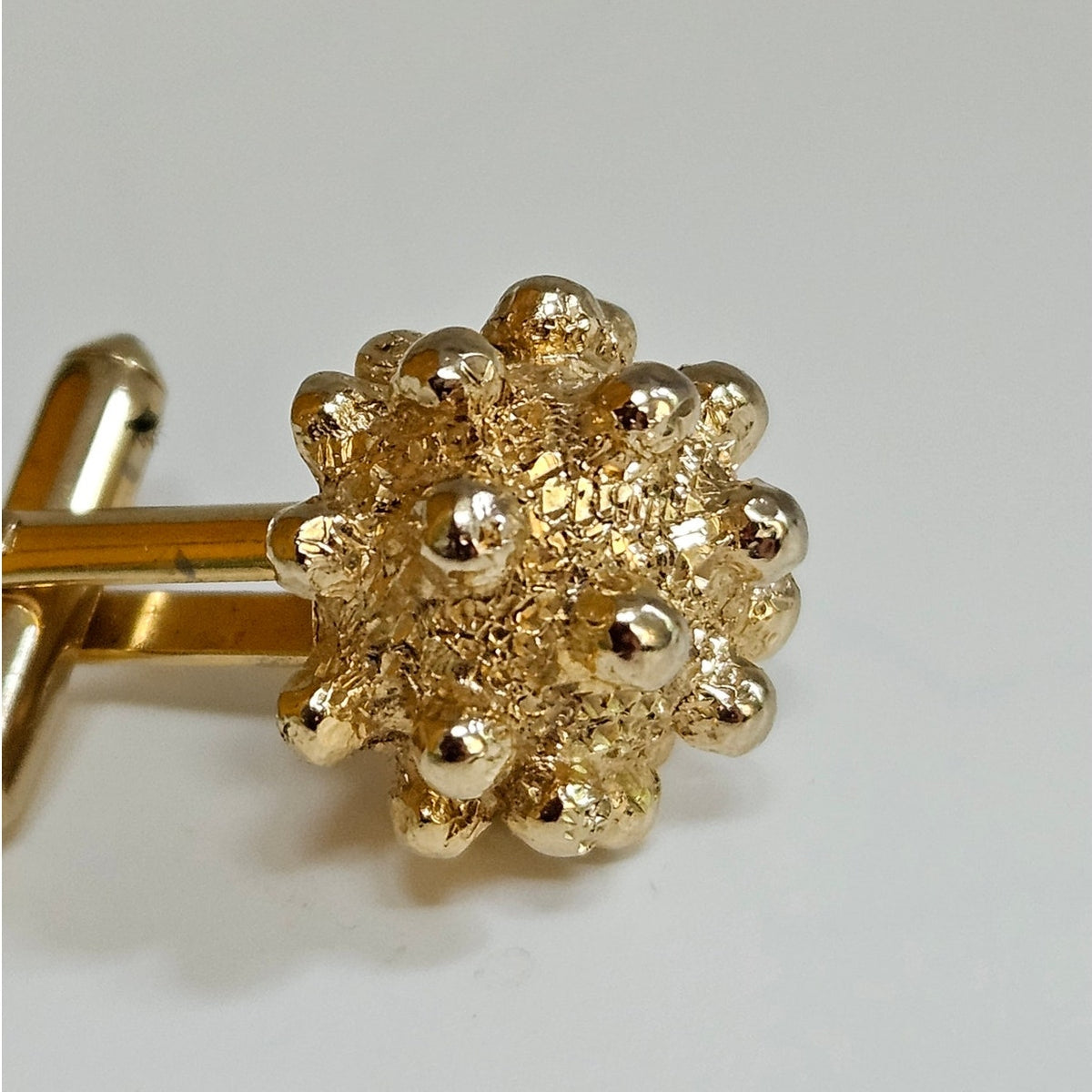 MCM Gold Tone Nugget Cufflinks
