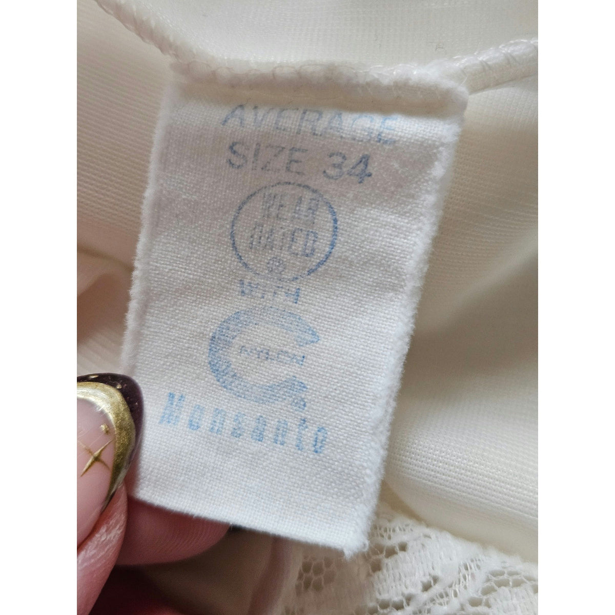 1970s Monsanto Ivory Nylon Full Slip | Women's 34 S/M