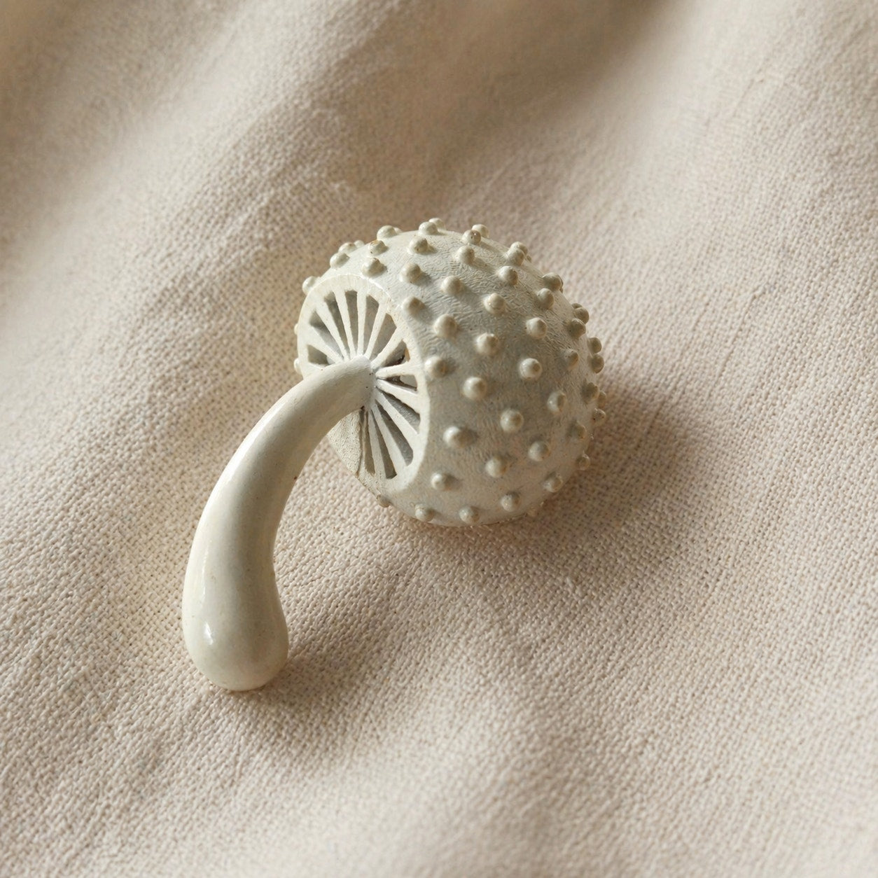 1970s Monet White Mushroom Brooch