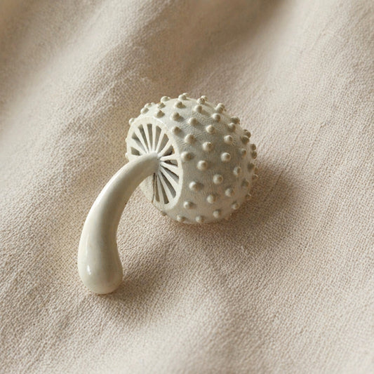 1970s Monet White Mushroom Brooch