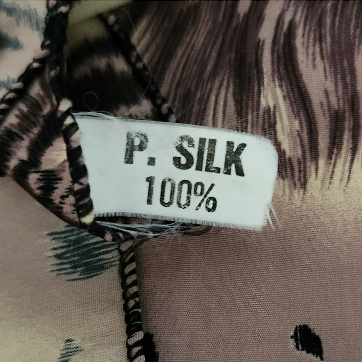 1980s Large Silky Mauve Animal Print Scarf