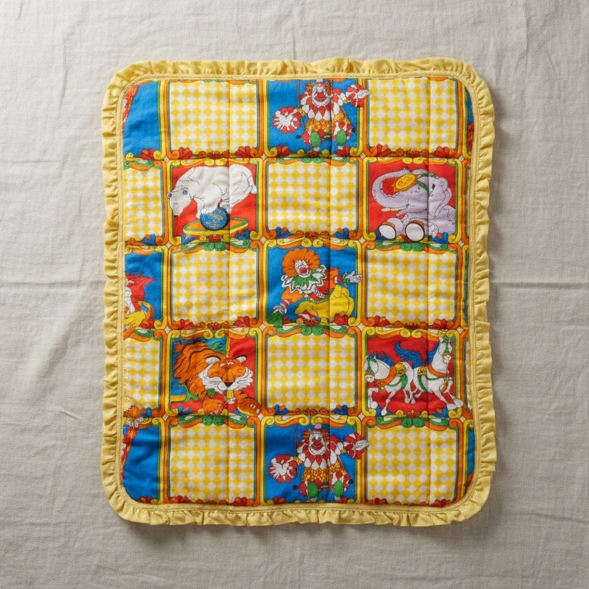 Vintage Ringling Bros Barnum & Bailey Baby Crib Blanket | 1970s Circus Nursery