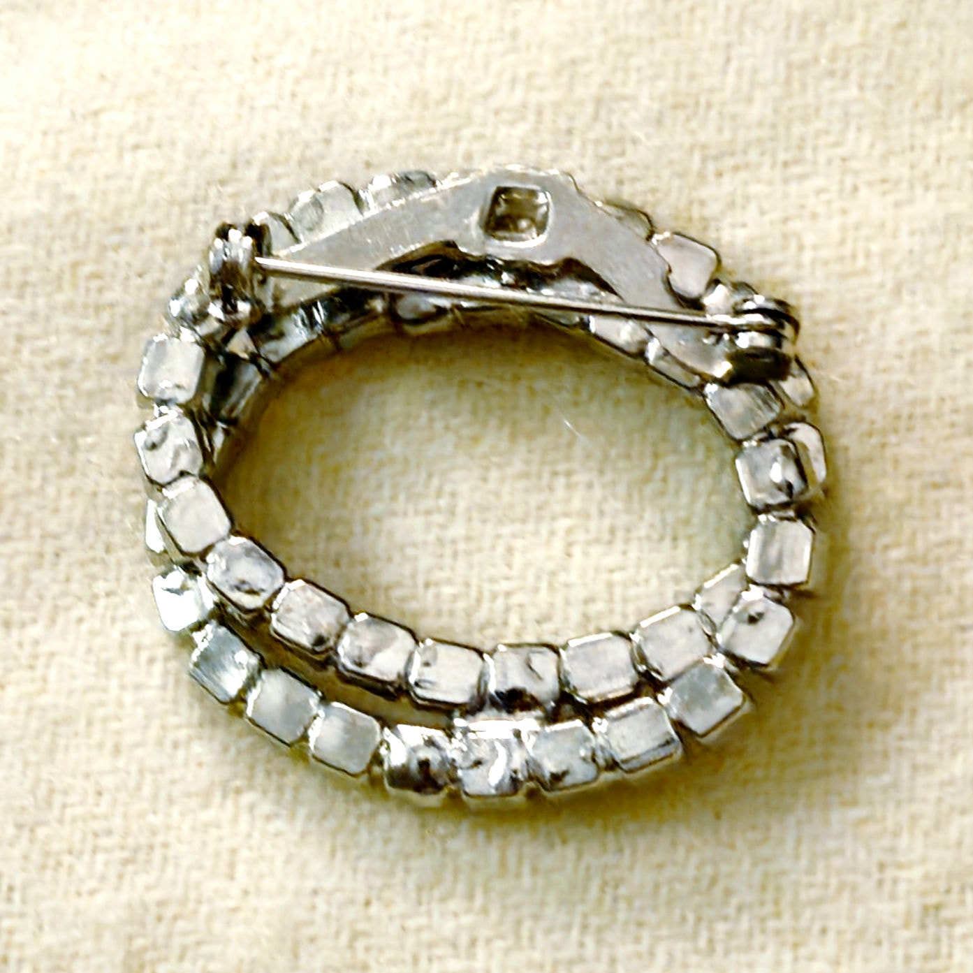 Mid-Century Sapphire Blue and Diamond Brooch