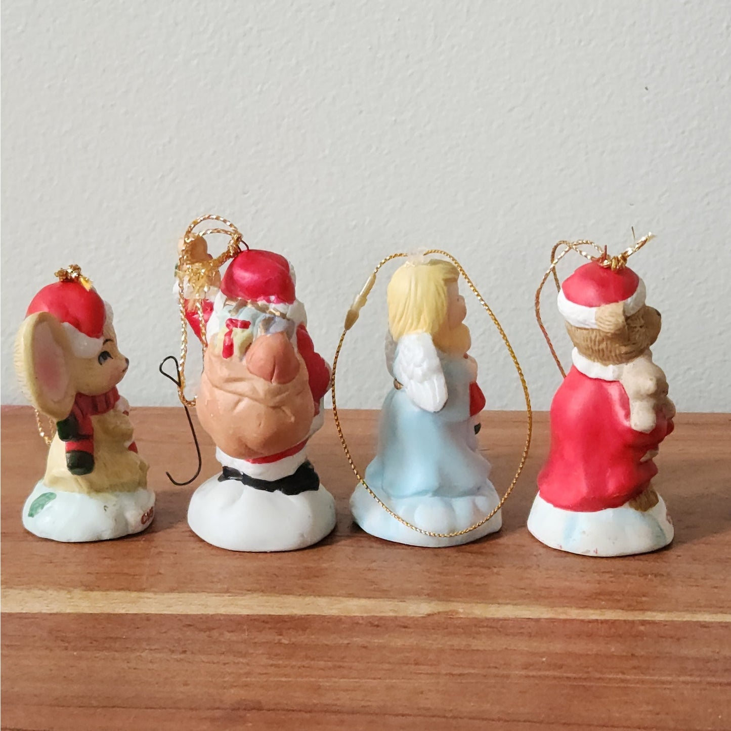 Vintage CVS Christmas Ornament Set |  1990s Mouse, Santa, Angel, Bear