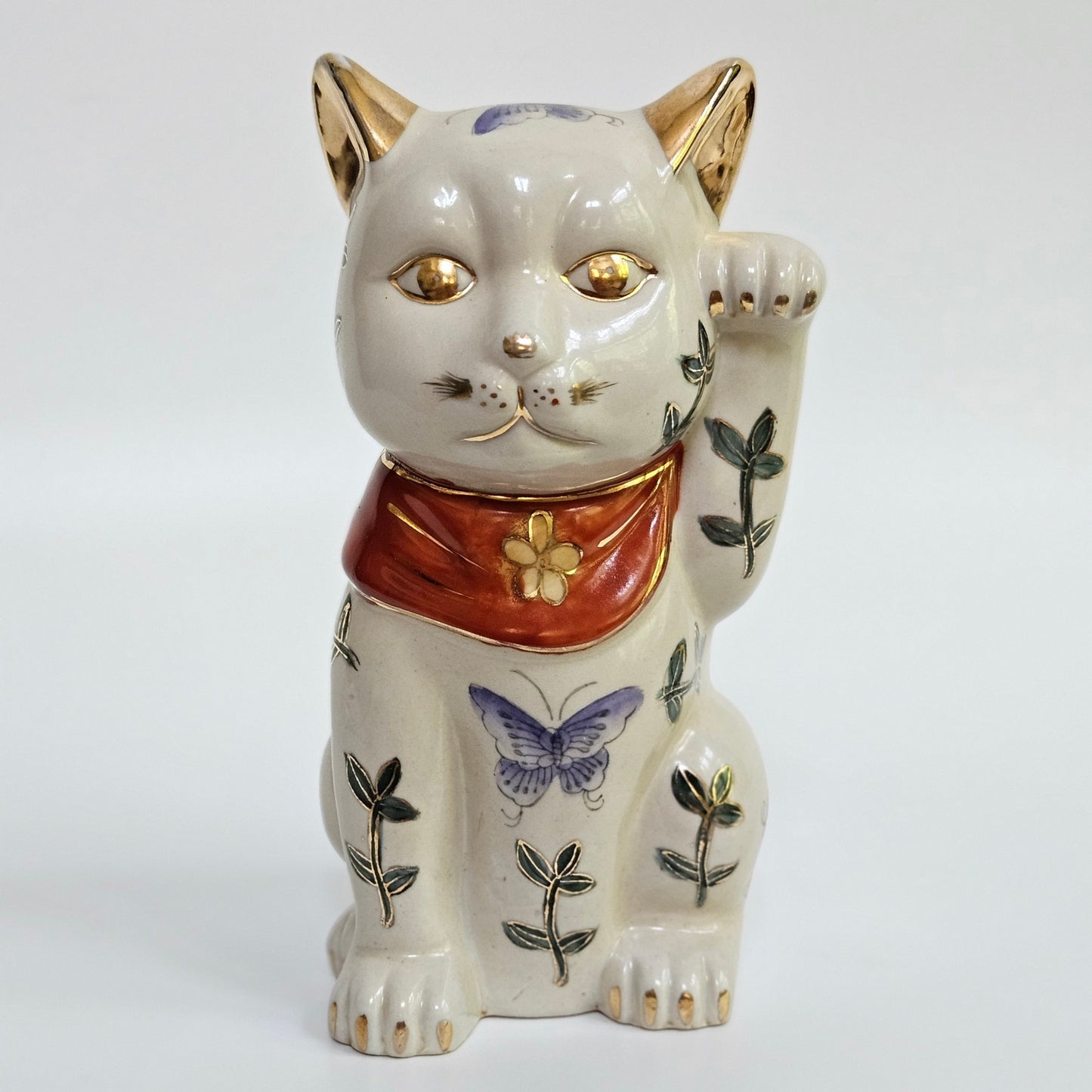 1990s Maneki Neko Lucky Cat Figurine