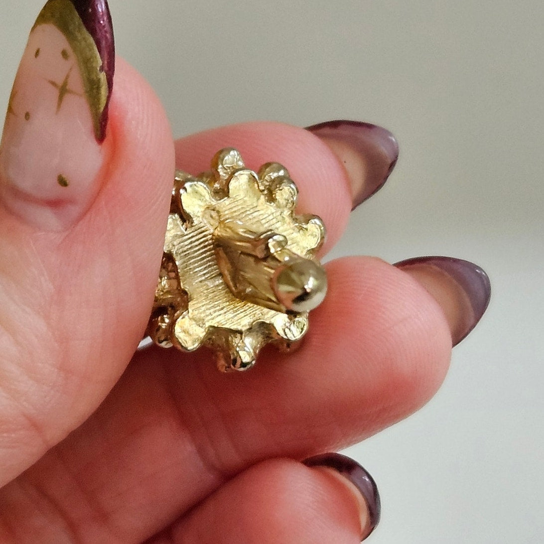 MCM Gold Tone Nugget Cufflinks