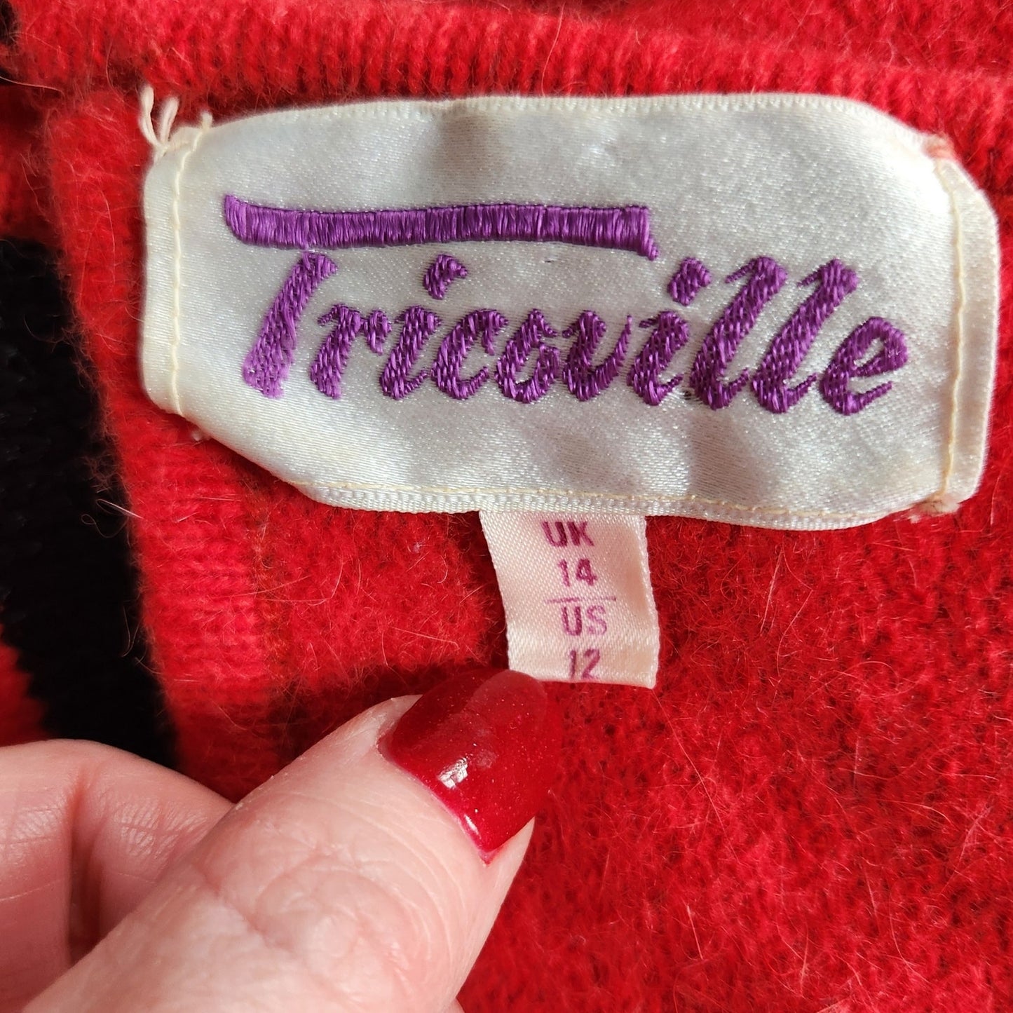 1980s Tricoville Angora Lambswool Sequin Sweater | Women's S