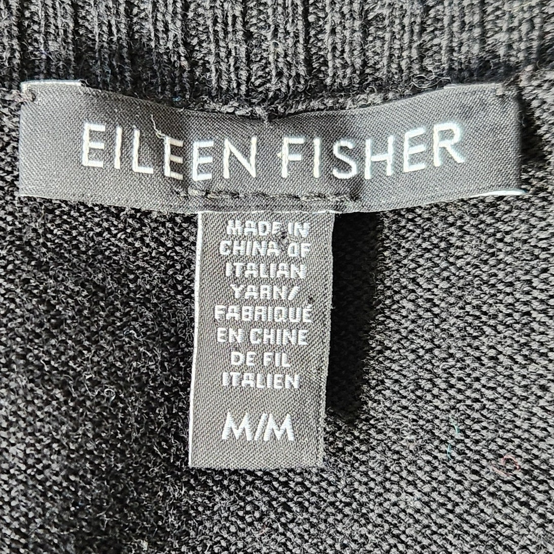 Eileen Fisher Merino Wool Black Tunic Sweater | Women's M