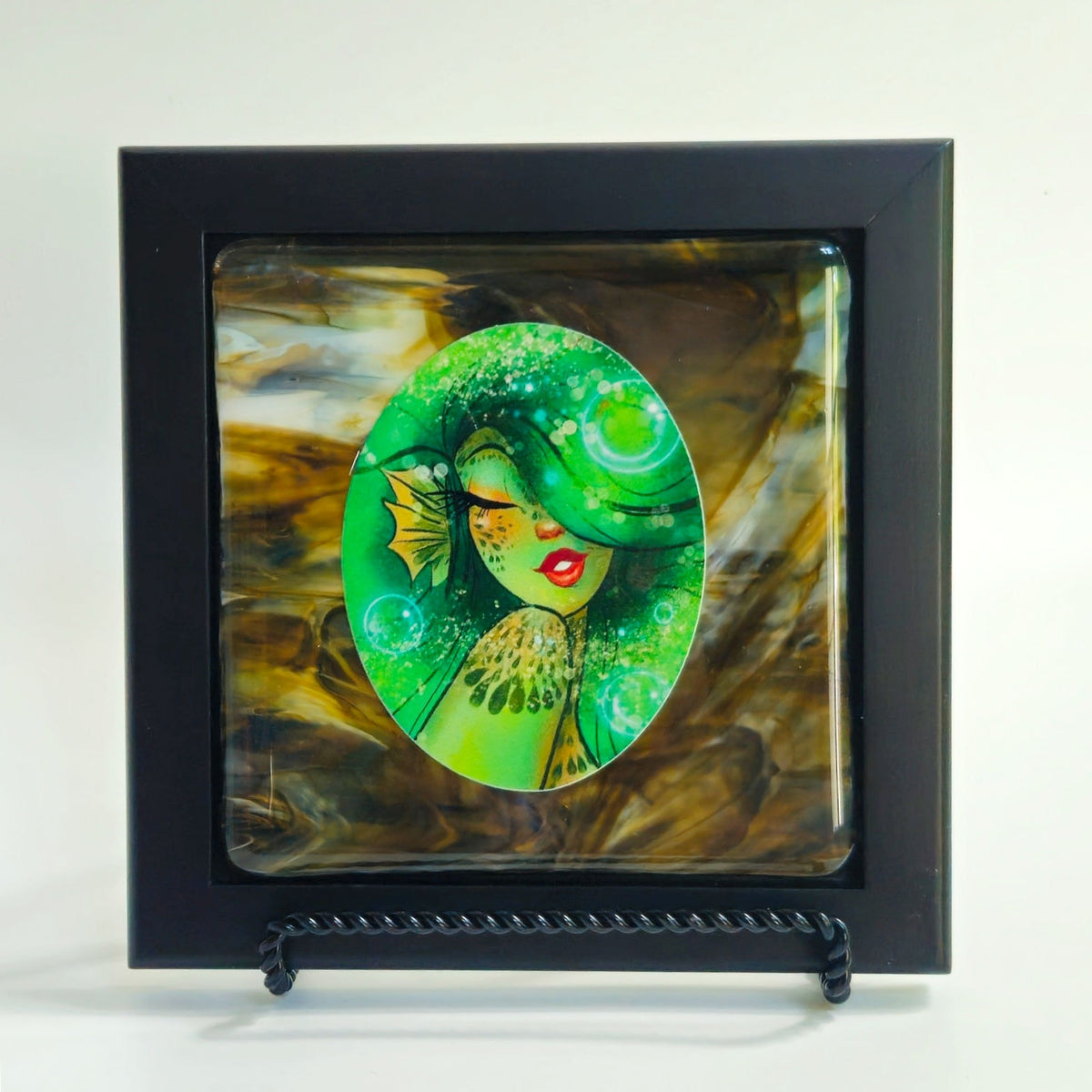 Original Framed Mermaid Mixed Media Art