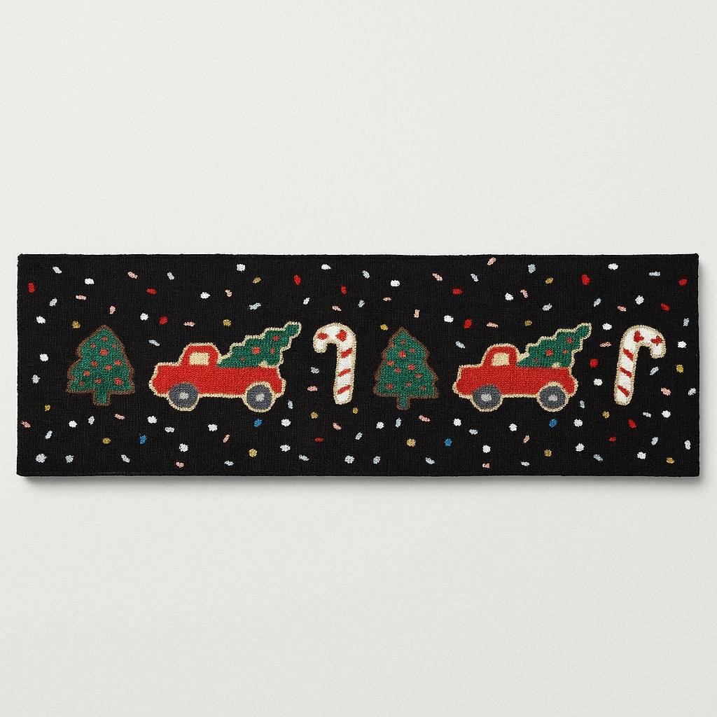 NWT Rifle Paper Co. x Loloi Holiday Truck Confetti Christmas Runner Rug 20"x60"