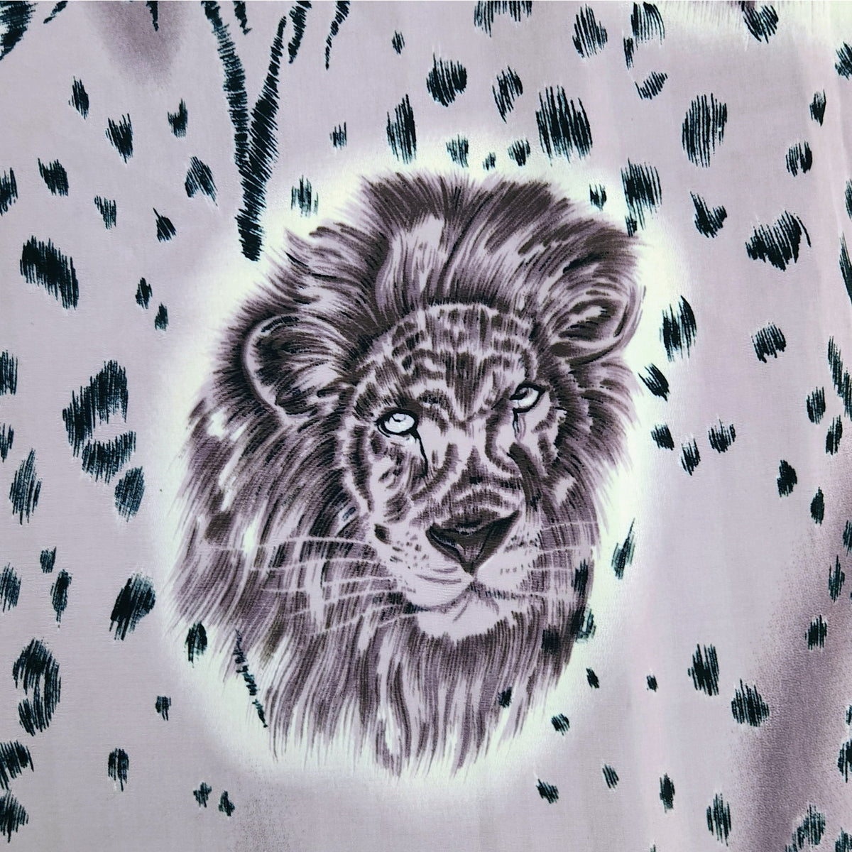 1980s Large Silky Mauve Animal Print Scarf