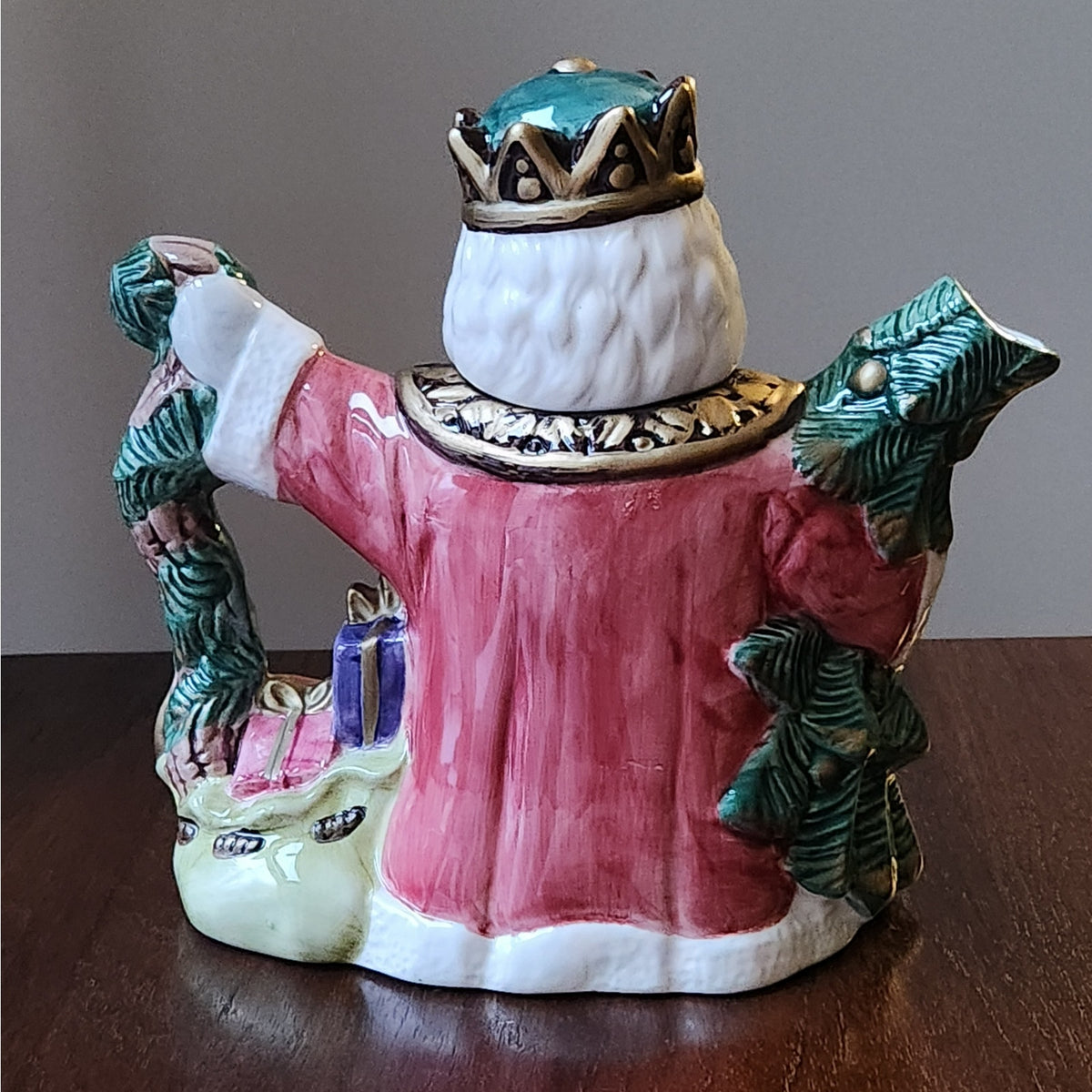 Vintage World Bazaars Santa King Ceramic Pitcher Teapot | Regal Father Christmas