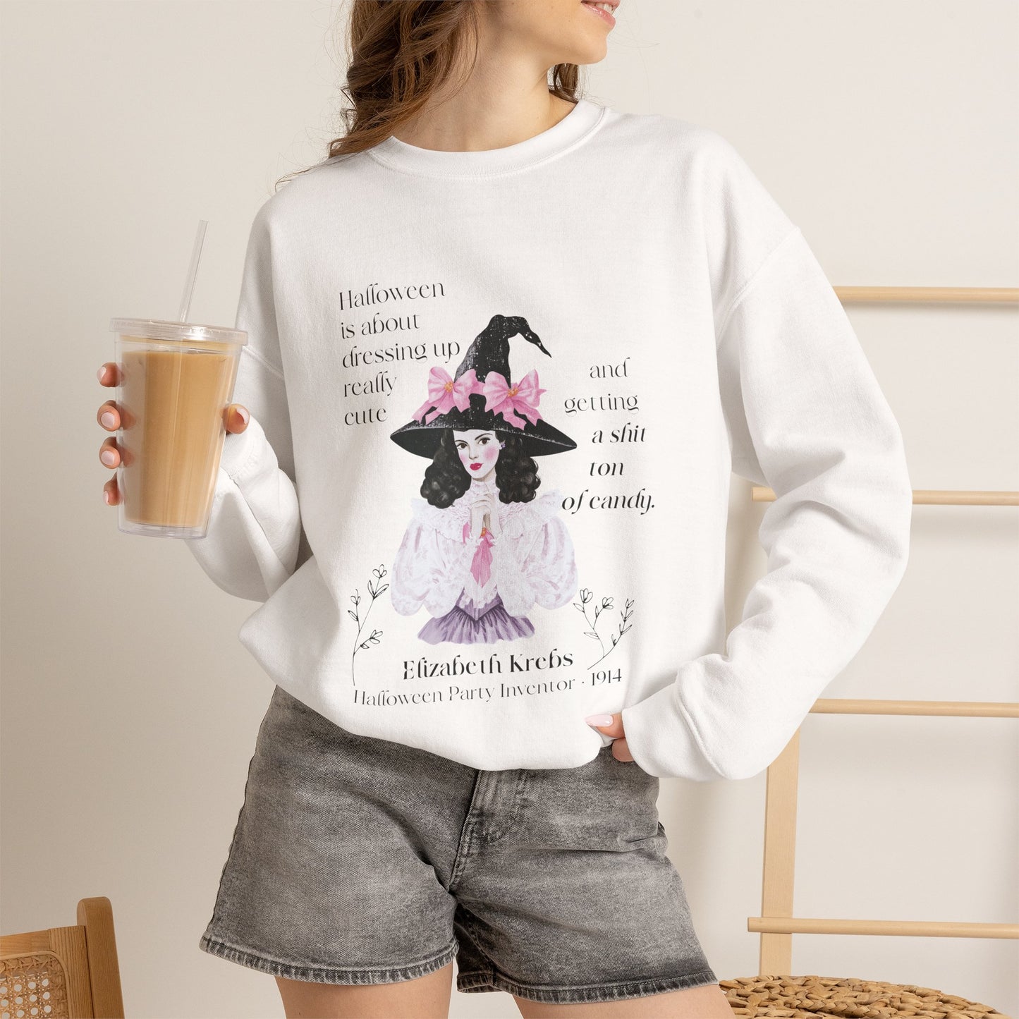 Elizabeth Krebs Halloween Witch Graphic Crewneck