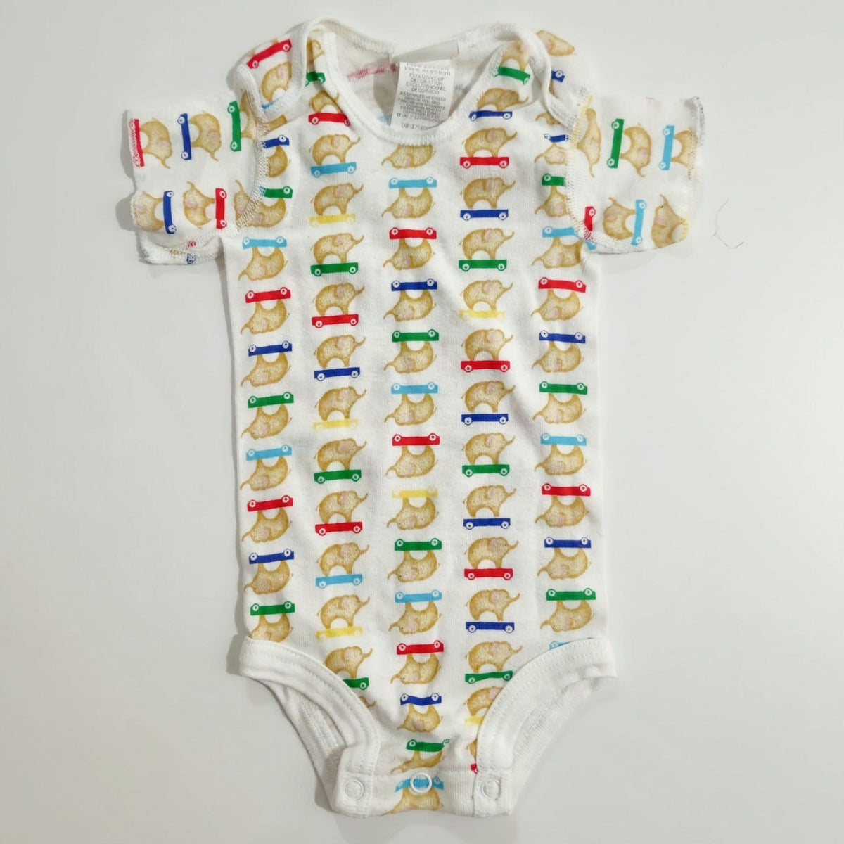 Vintage 1990s Carter's Elephant on Skateboard One-Piece Bodysuit | Baby 6-9M