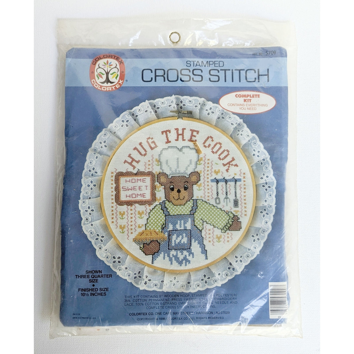 1986 Sealed Colortex Cook Bear Cross Stitch Kit