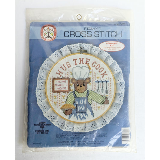 1986 Sealed Colortex Cook Bear Cross Stitch Kit