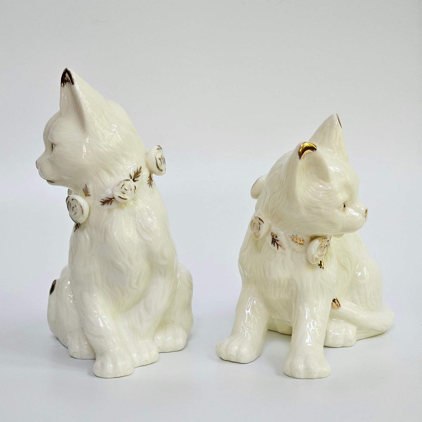 1980s Formalities by Baum Brothers Ivory Cat Figurines Pair
