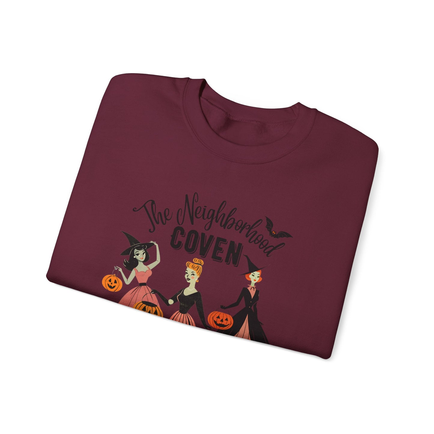 The Neighborhood Coven Sweatshirt — Vintage Halloween Witch Crewneck