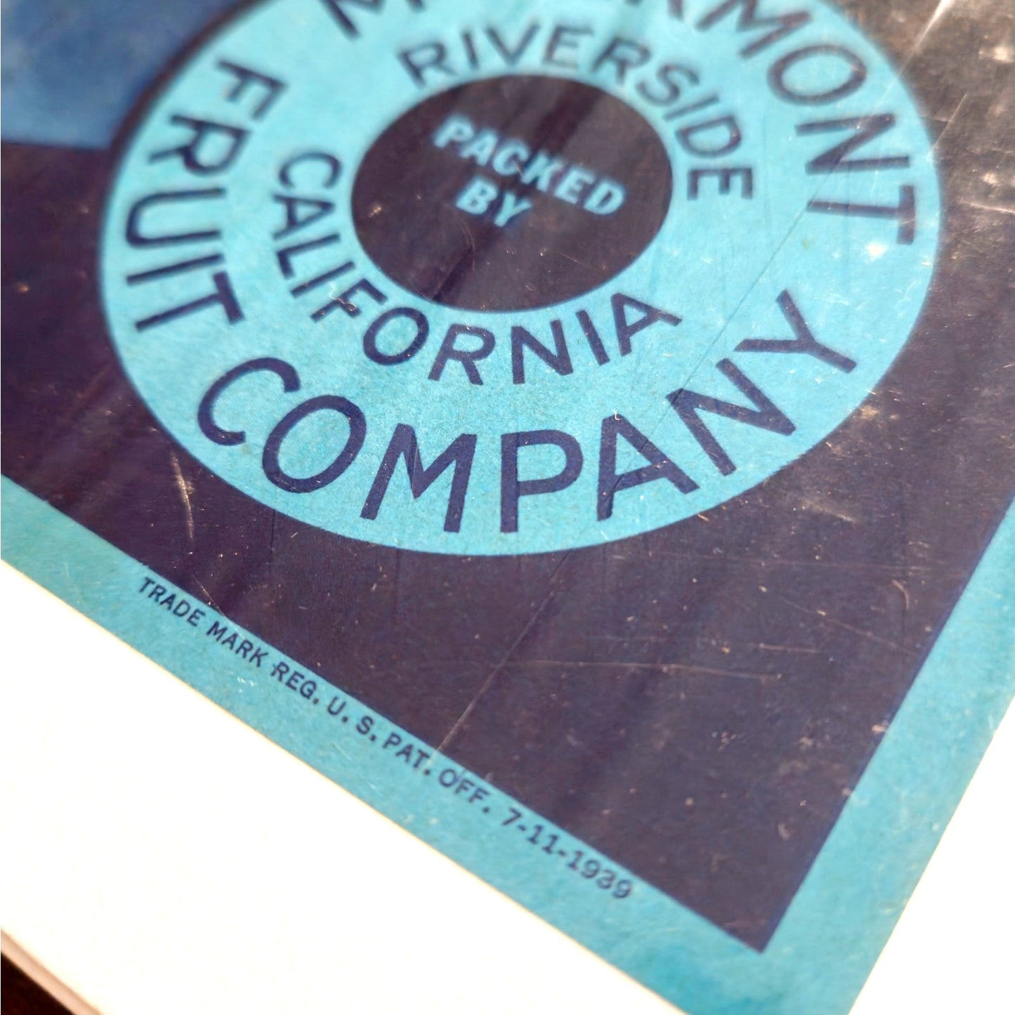 Vintage Riverside Oranges Blue Circle Print | MCM California Citrus Crate Label