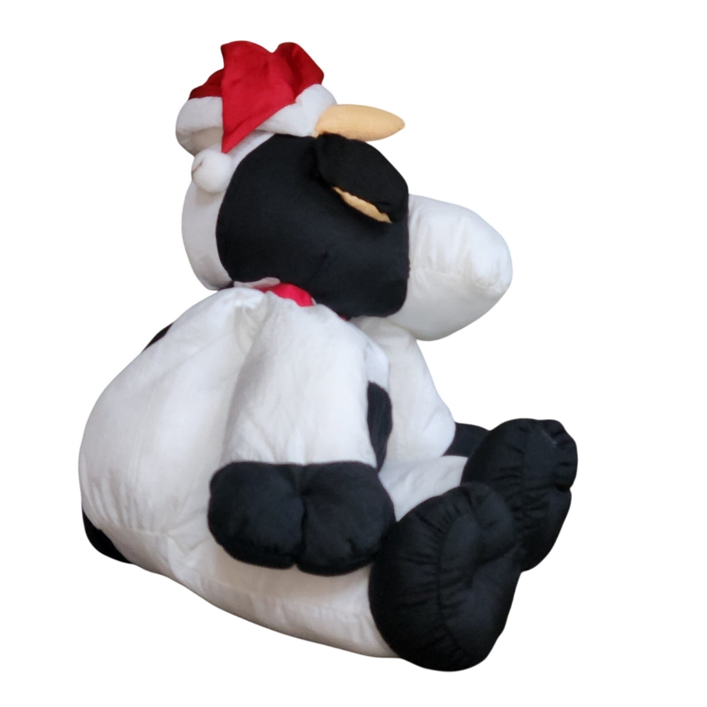 Vintage Carlton Cards Heartwarmers Holiday Cow Stuffed Animal | 1990s Christmas