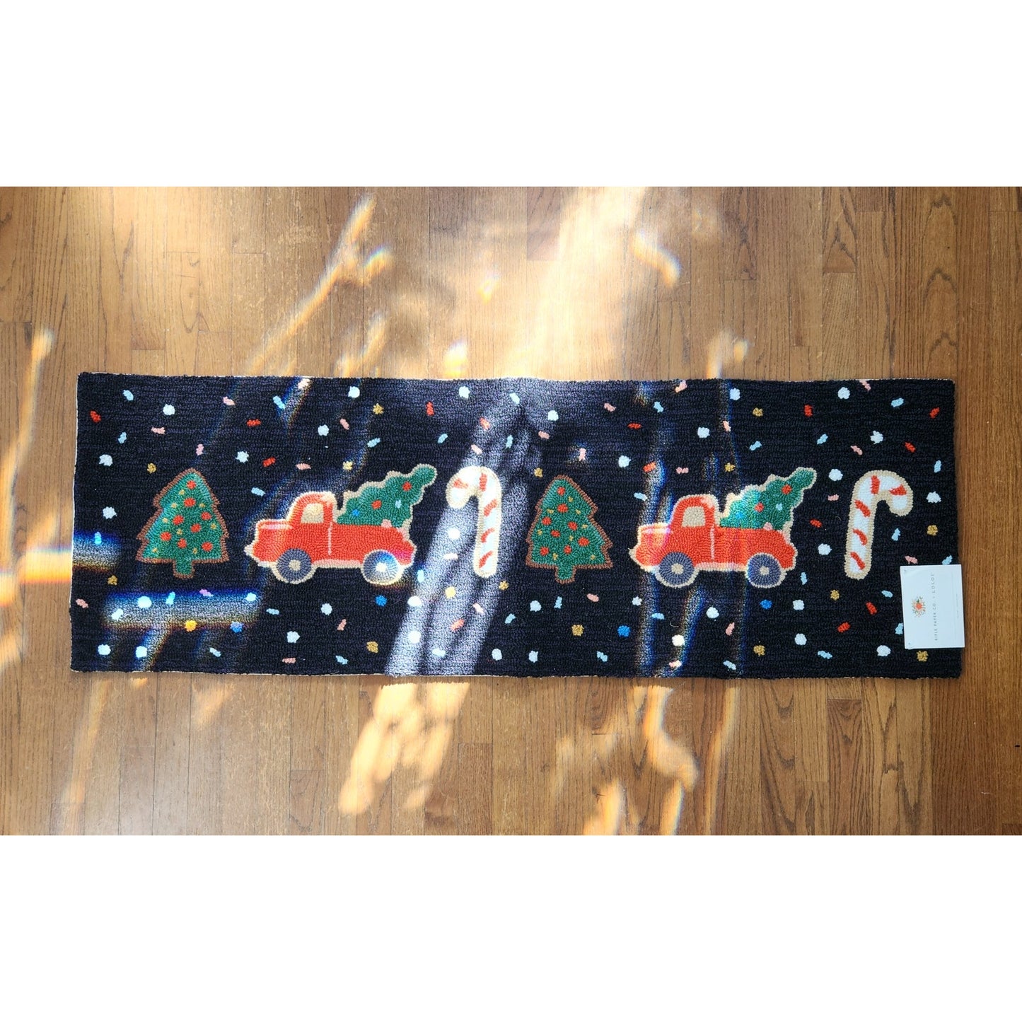 NWT Rifle Paper Co. x Loloi Holiday Truck Confetti Christmas Runner Rug 20"x60"