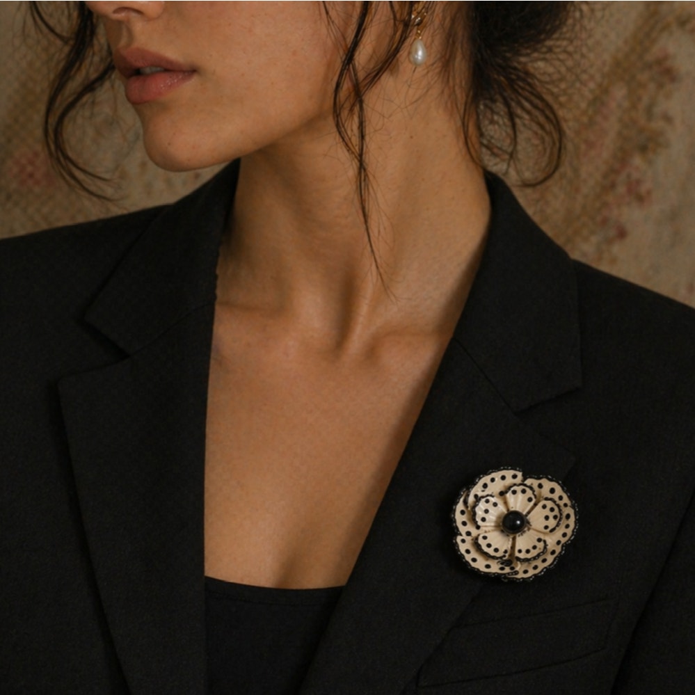 1950s West Germany Enamel Flower Brooch