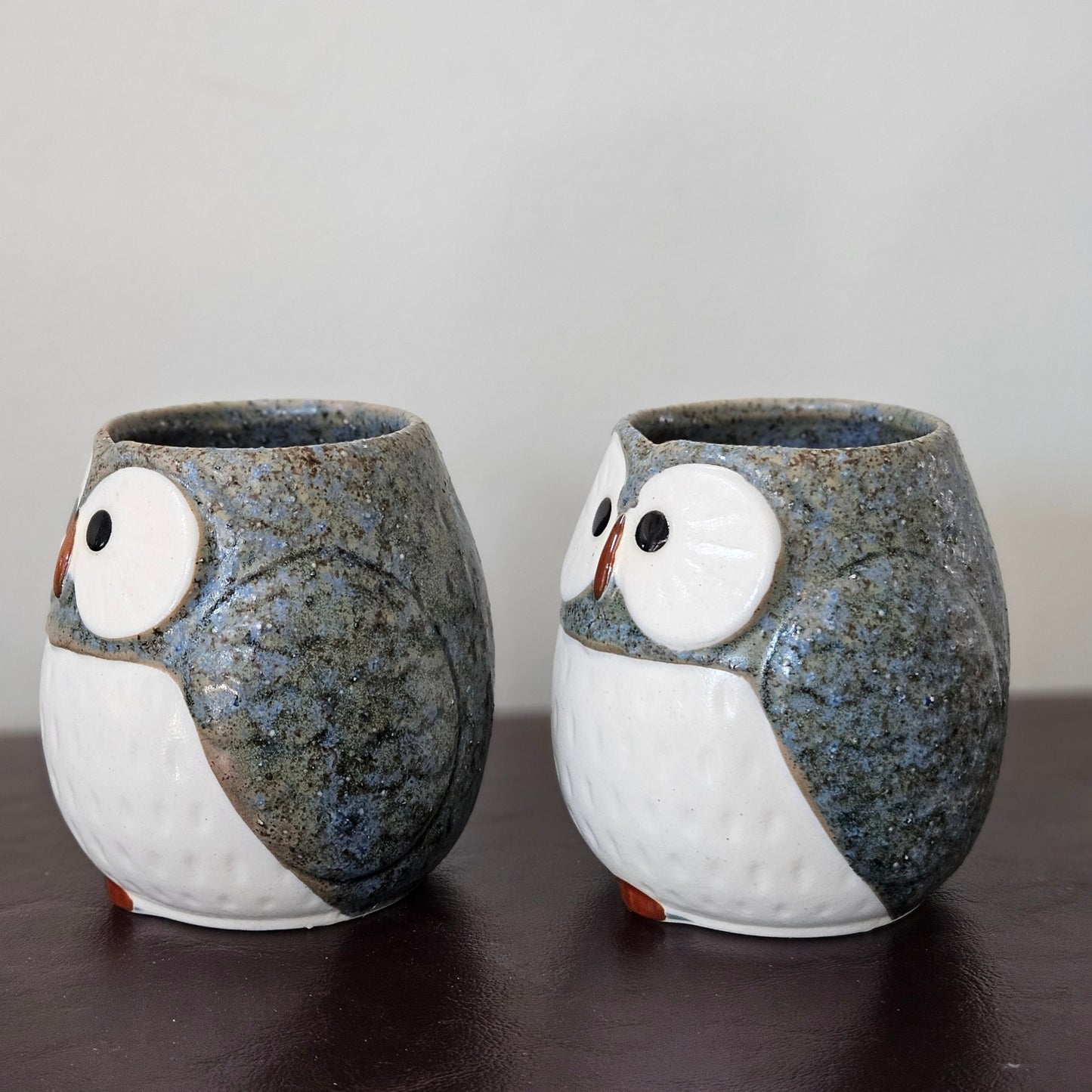 Vintage Owl Steeping Teapot Set with 2 Cups | 1970s Otagiri Japanese Stoneware