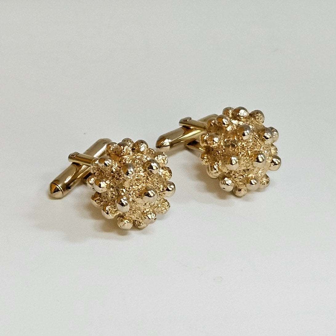 MCM Gold Tone Nugget Cufflinks