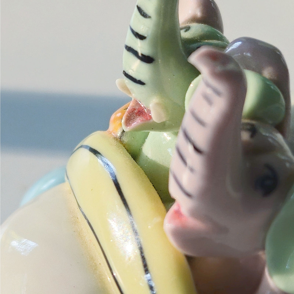 Vintage Ceramic Elephant Car Figurine
