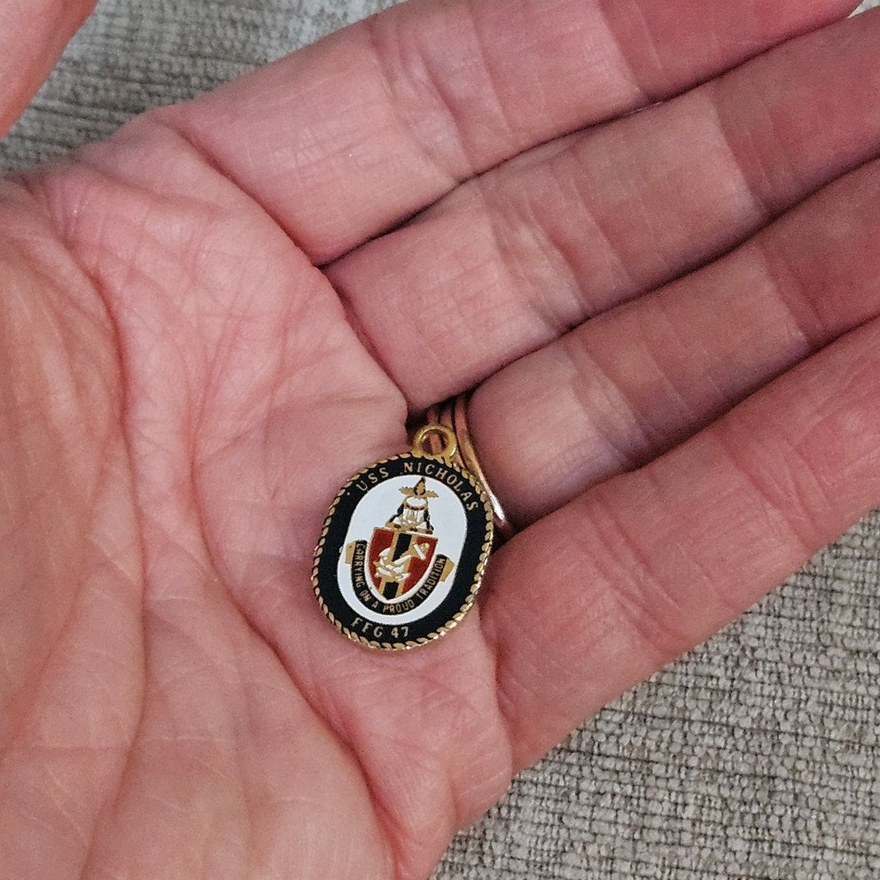 1990S USS Nicholas FFG-47 Navy Pendant Charm