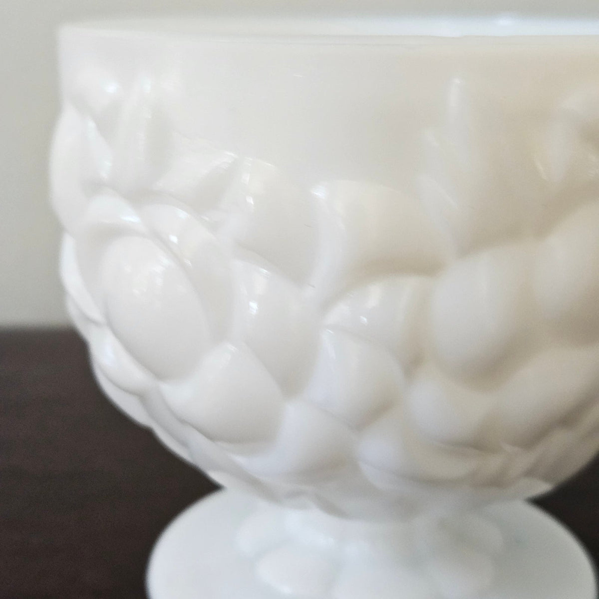 Mid Century Milk Glass Footed Compote